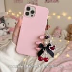 Nalefow Phone Charms Strap Cute Cherry CellPhone Straps Aesthetic Pink Red Black BlueCherry Phone Chain for Camera Keychain Bag Pendant Decor Gift - Image 2