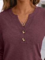 AUTOMET Women's Long Sleeve Shirts 2025 Fall Fashion Dressy Casual Tops Trendy Henley Blouses Cute Work Outfits Clothes - Image 3