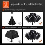 Bodyguard Inverted Umbrella - Large Windproof for Rain & Sun, Compact Reverse With Reflective Stripe, Teflon-Coated for Women Men, Travel Folding With Cover Bag - Image 2