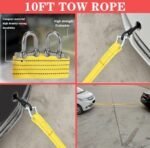 Car Roadside Emergency Kit, with Jumper Cables Automotive Kit,Car Safety Roadside Assistance Kit Headlamp,Tow Straps, Safety Hammers, Rainwear, Gloves.Black Visit the LIANXIN Store - Image 2