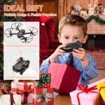 AVIALOGIC Mini Drone with Camera for Kids, Remote Control Helicopter Toys Gifts for Boys Girls, FPV RC Quadcopter with 1080P HD Live Video Camera, Altitude Hold, Gravity Control, 2 Batteries, Black - Image 2