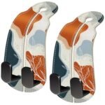 Blusabaca 2PCS Car Seat Back Storage Headrest Hooks, Sunrise Purse Holder Bags Hanger, PU Leather Double Metal Hook for Backseat Organizer, Women Car Accessories Organization - Image 3