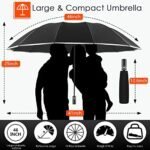 Bodyguard Inverted Umbrella - Large Windproof for Rain & Sun, Compact Reverse With Reflective Stripe, Teflon-Coated for Women Men, Travel Folding With Cover Bag - Image 6