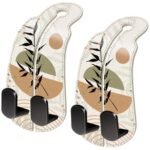 Blusabaca 2PCS Car Seat Back Storage Headrest Hooks, Sunrise Purse Holder Bags Hanger, PU Leather Double Metal Hook for Backseat Organizer, Women Car Accessories Organization - Image 4