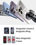 LISEN for 15W MagSafe Car Mount Charger,Magnetic Wireless Cars Charger,Magnetic Phone Holder for Cars,Phone Holders for Your Car Accessories for Women Men Jeep Ford F150 for iPhone 17-12,Samsung,Pixel - Image 3